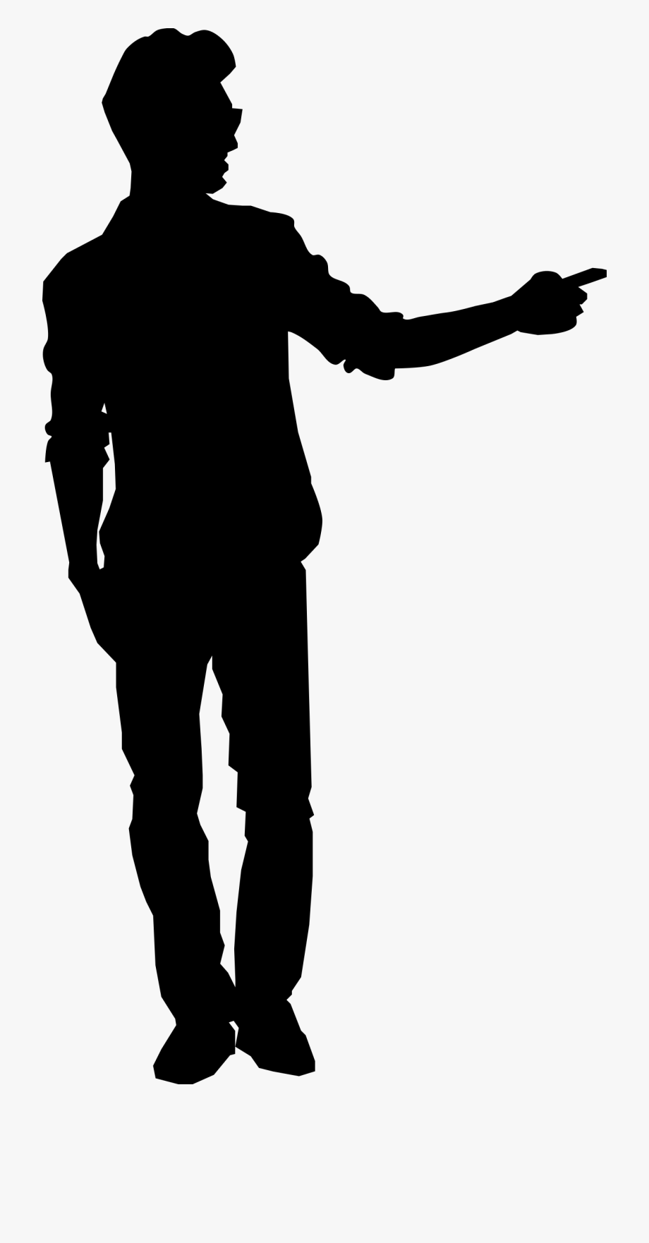 Man pointing silhouette.