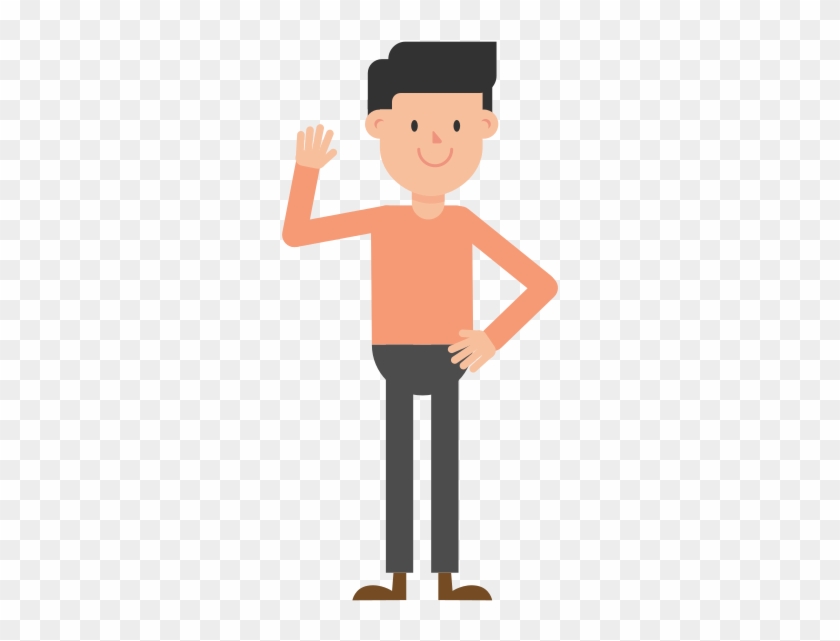 Man Waving Hand Cartoon Vector