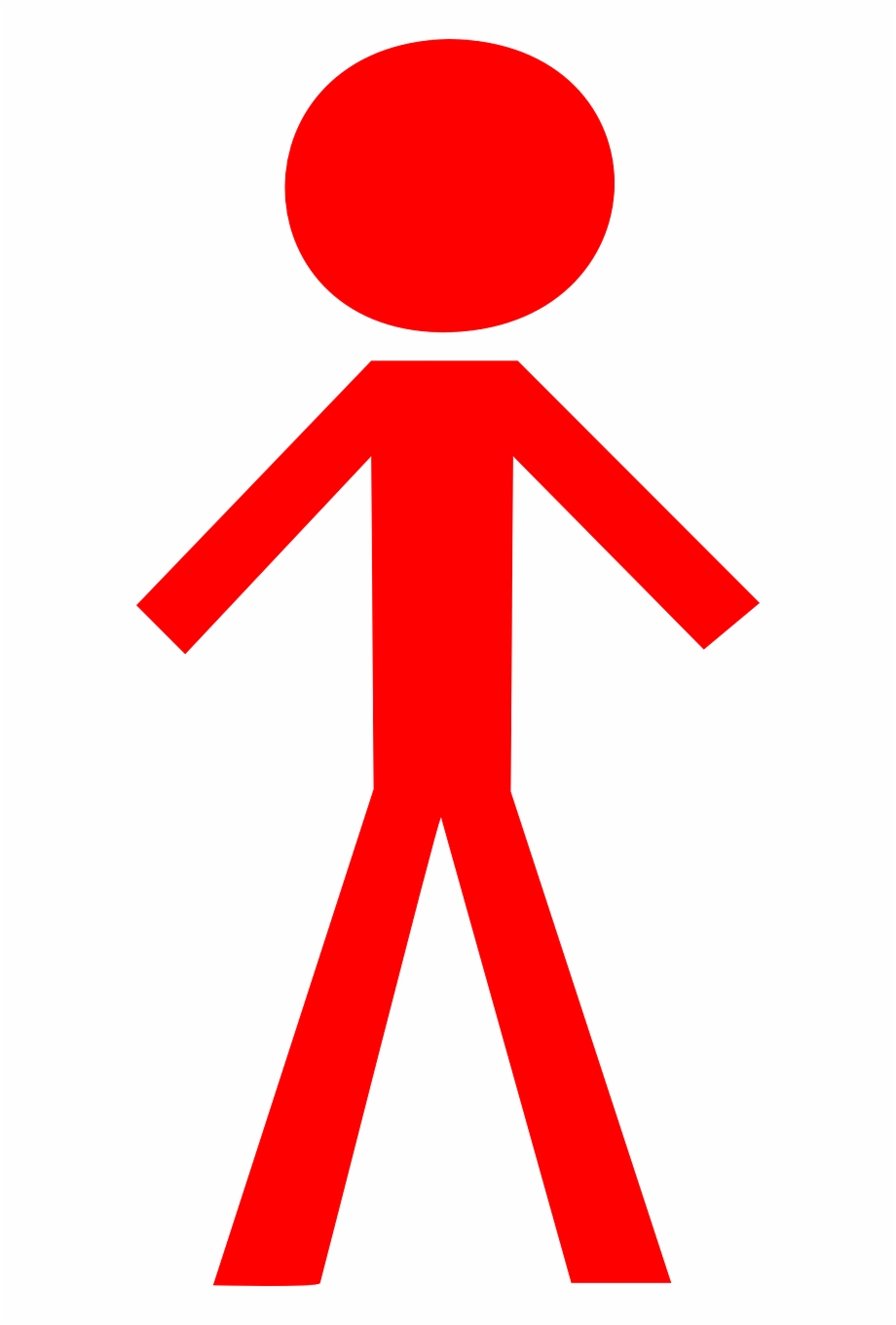 Stick Figure Red Man Isolated Png Image