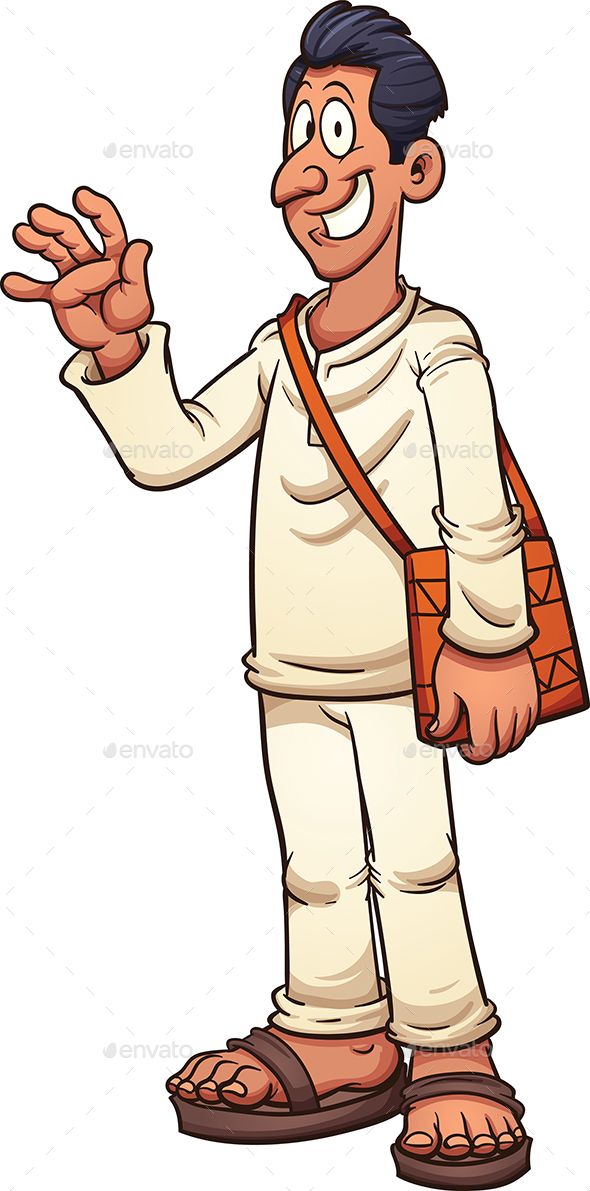 Tan man in white clothes and sandals