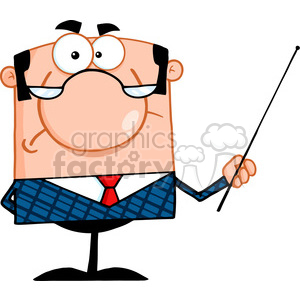 Royalty Free Angry Business Manager With Pointer clipart