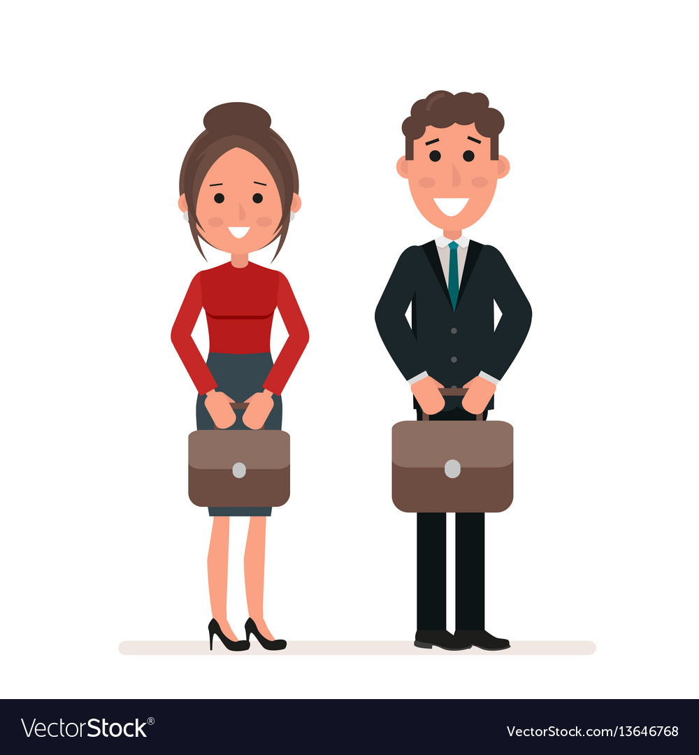 Businessman and businesswoman or managers are