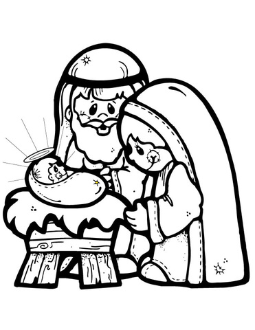 Nativity Scene coloring page