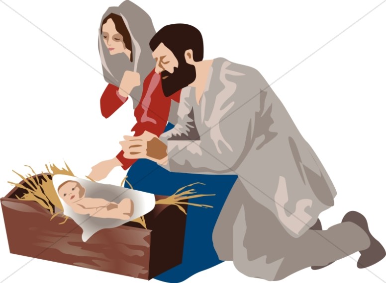 Jesus in the Manger with Mary and Joseph