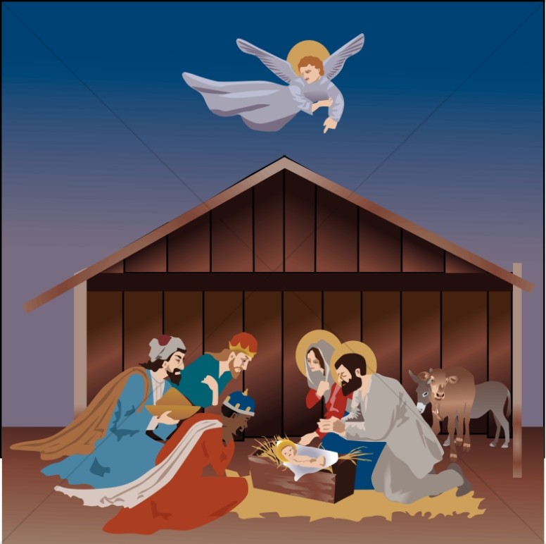 manger clipart nativity scene