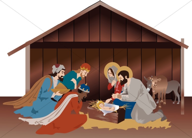 Nativity scene with.
