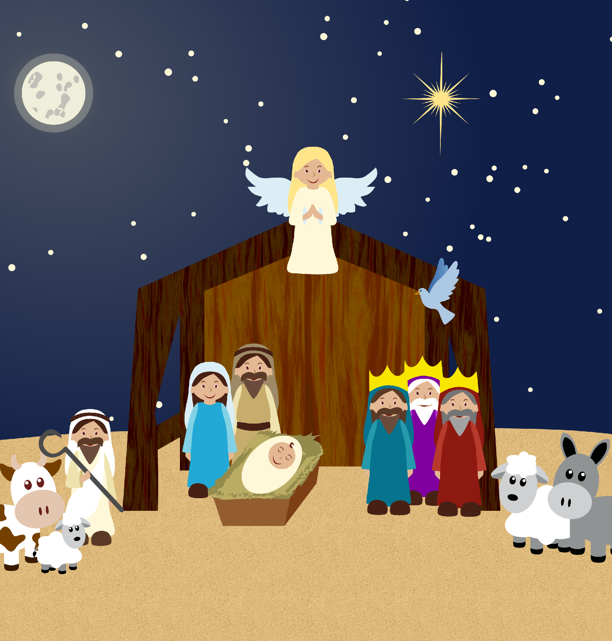 Nativity Scene Clipart for the Christmas Holiday