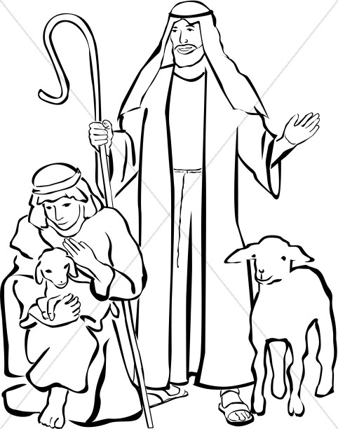 manger clipart shepherds