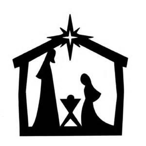 Printable nativity silhouette.