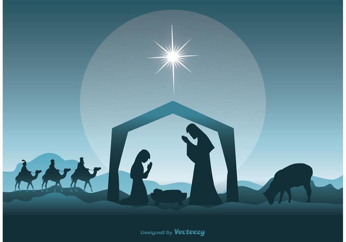 Nativity scene illustration.