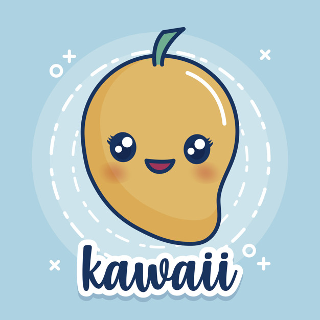 Kawaii mango icon.