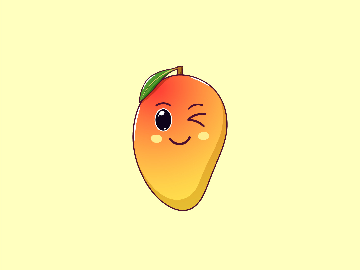 Cute Kawaii Mango, Cartoon Fruit by Dmitry Mayer on Dribbble