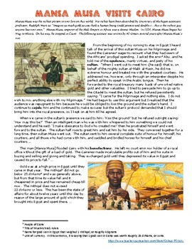 Mali Mansa Musa Worksheets