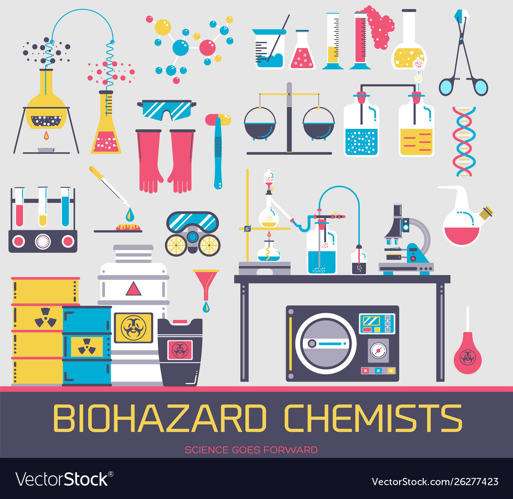 Manufacturing biohazard chemical agents clipart