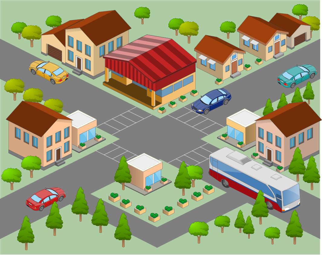 Community And Neighborhood Map Clipart