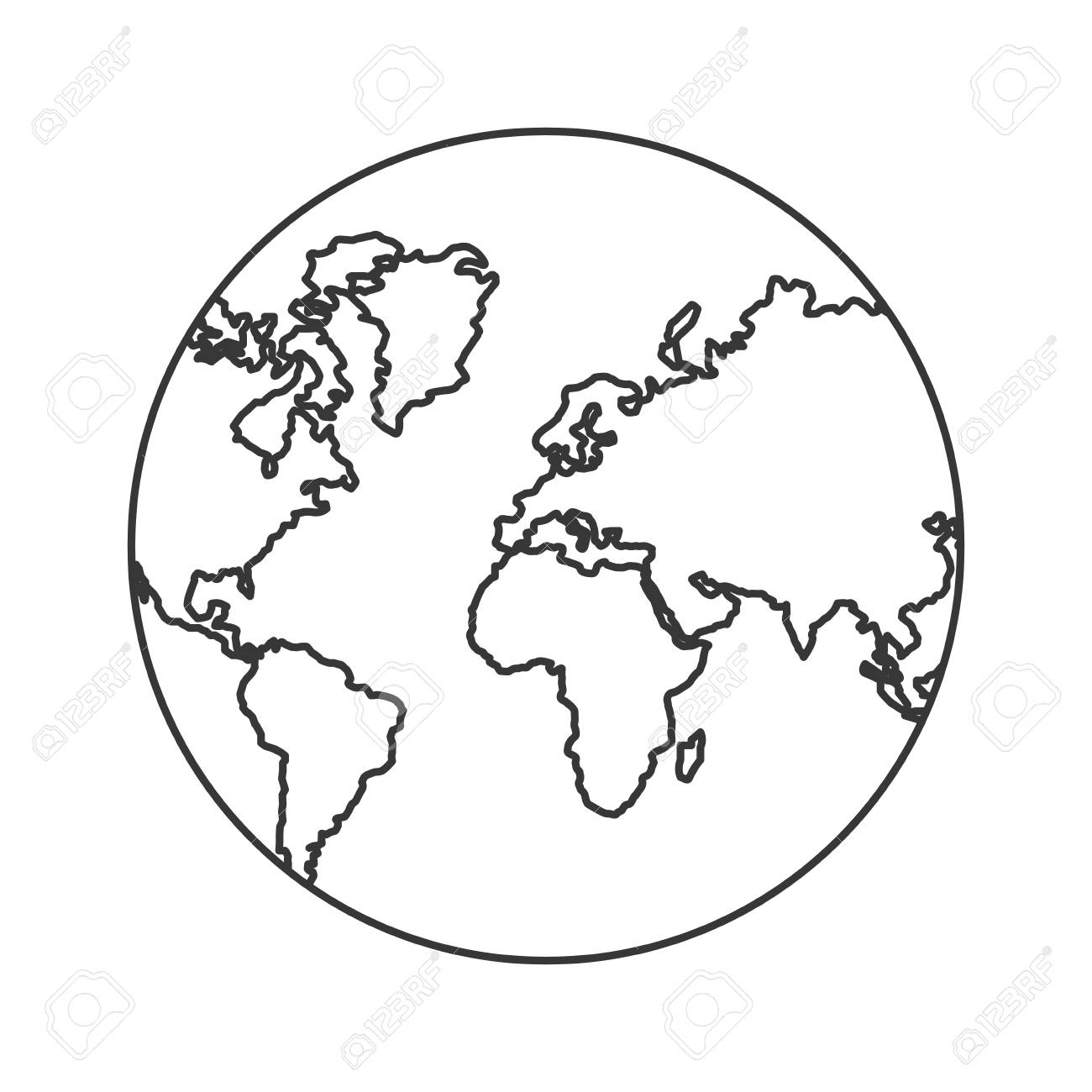 Globe map clipart.