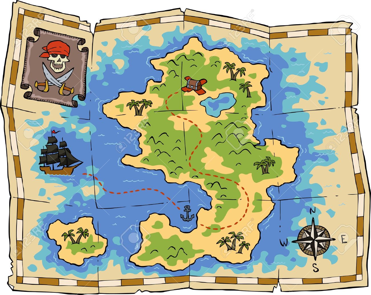 Treasure map treasure island map clipart clipartfest