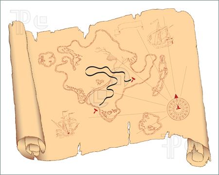 Scroll map clipart.