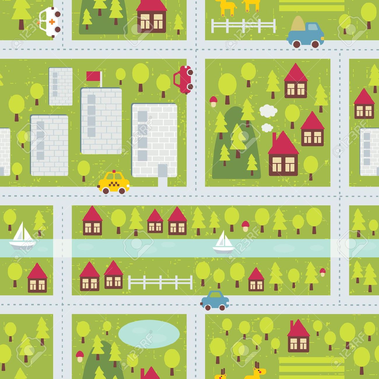 Town map clipart image