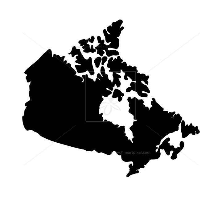 Canada map silhouette.