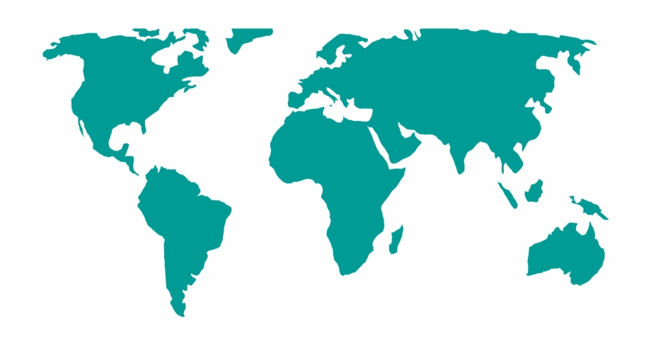 World, World Map, Map, Blue, Green Png Image With