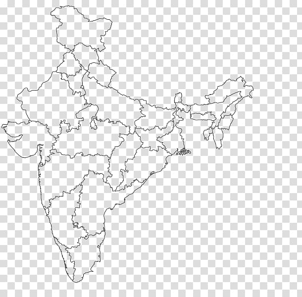States and territories of India Blank map World map, la