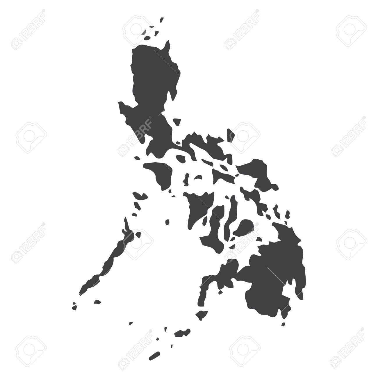 Philippines map in black on a white background