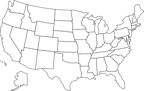 United States Map With States B