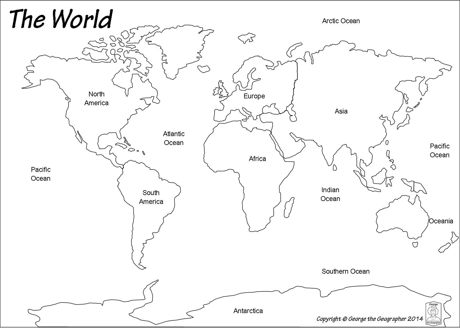 Outline world map.