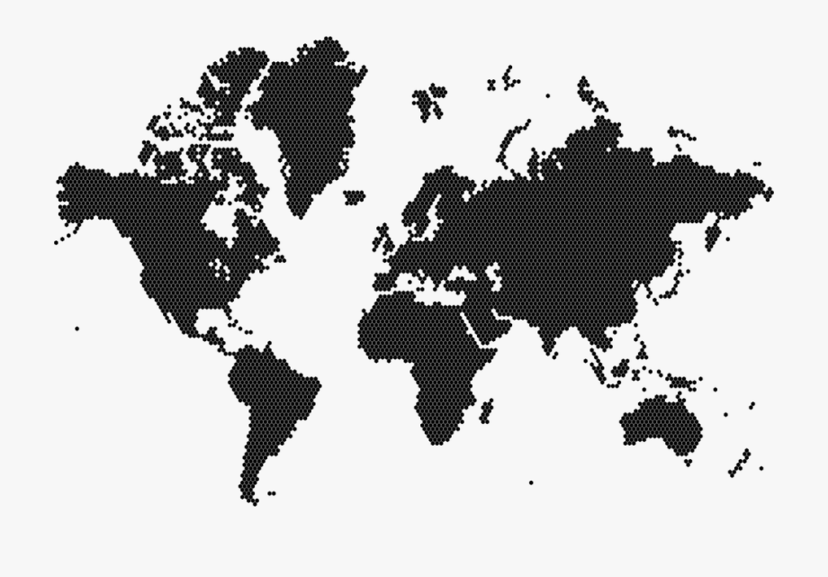 World Map Clipart Black And White