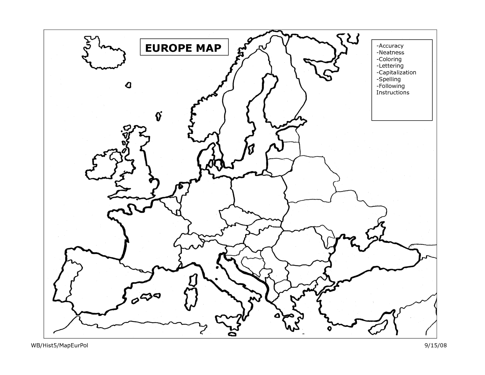 Free europe map.