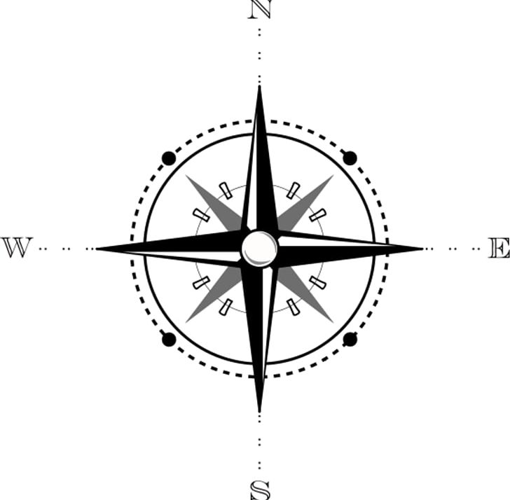 North Compass Map PNG, Clipart, Angle, Area, Black And White