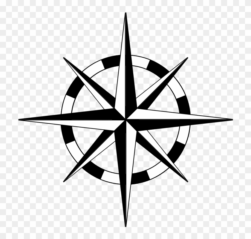 maps clipart black and white compass