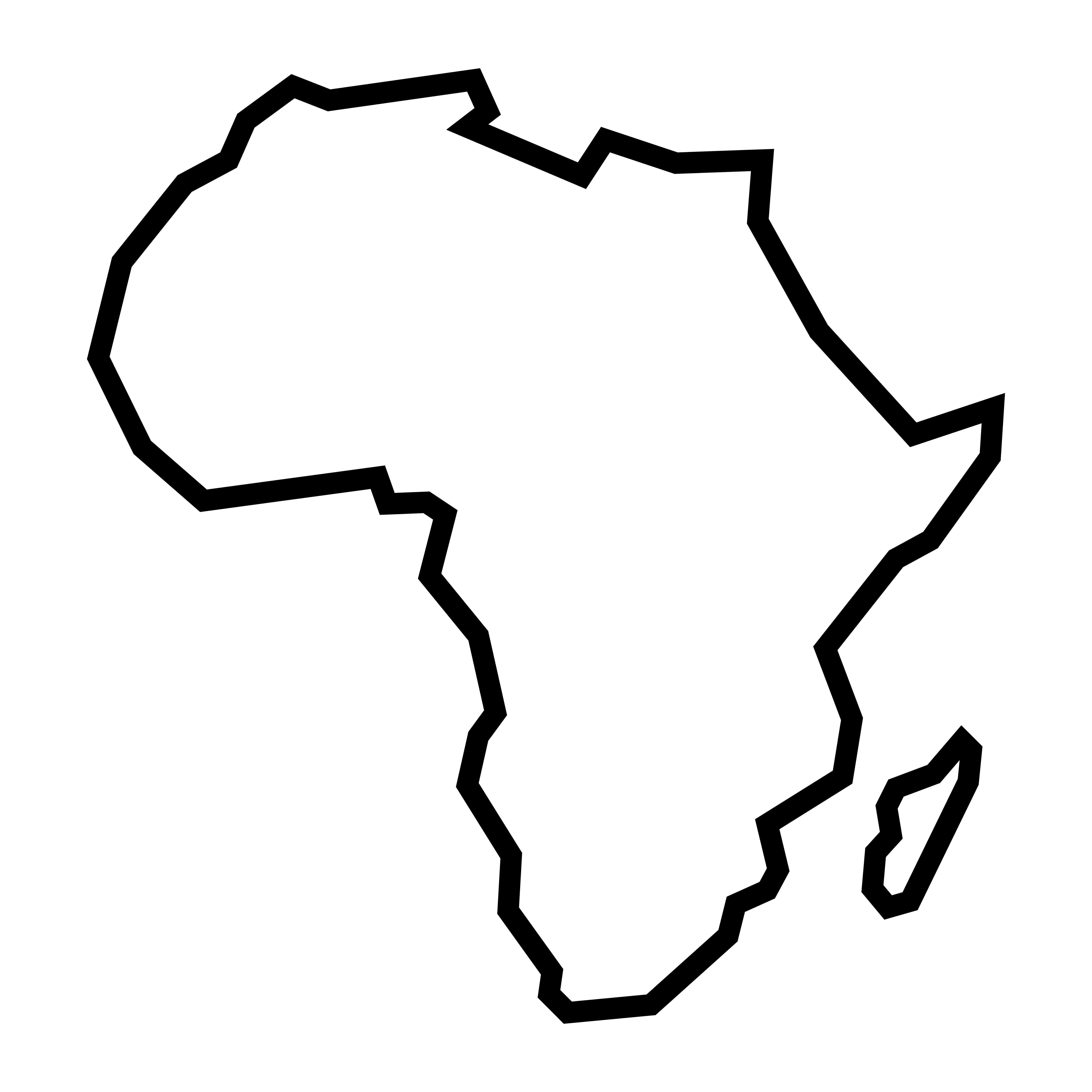Africa Continent Outline Free Vector Art