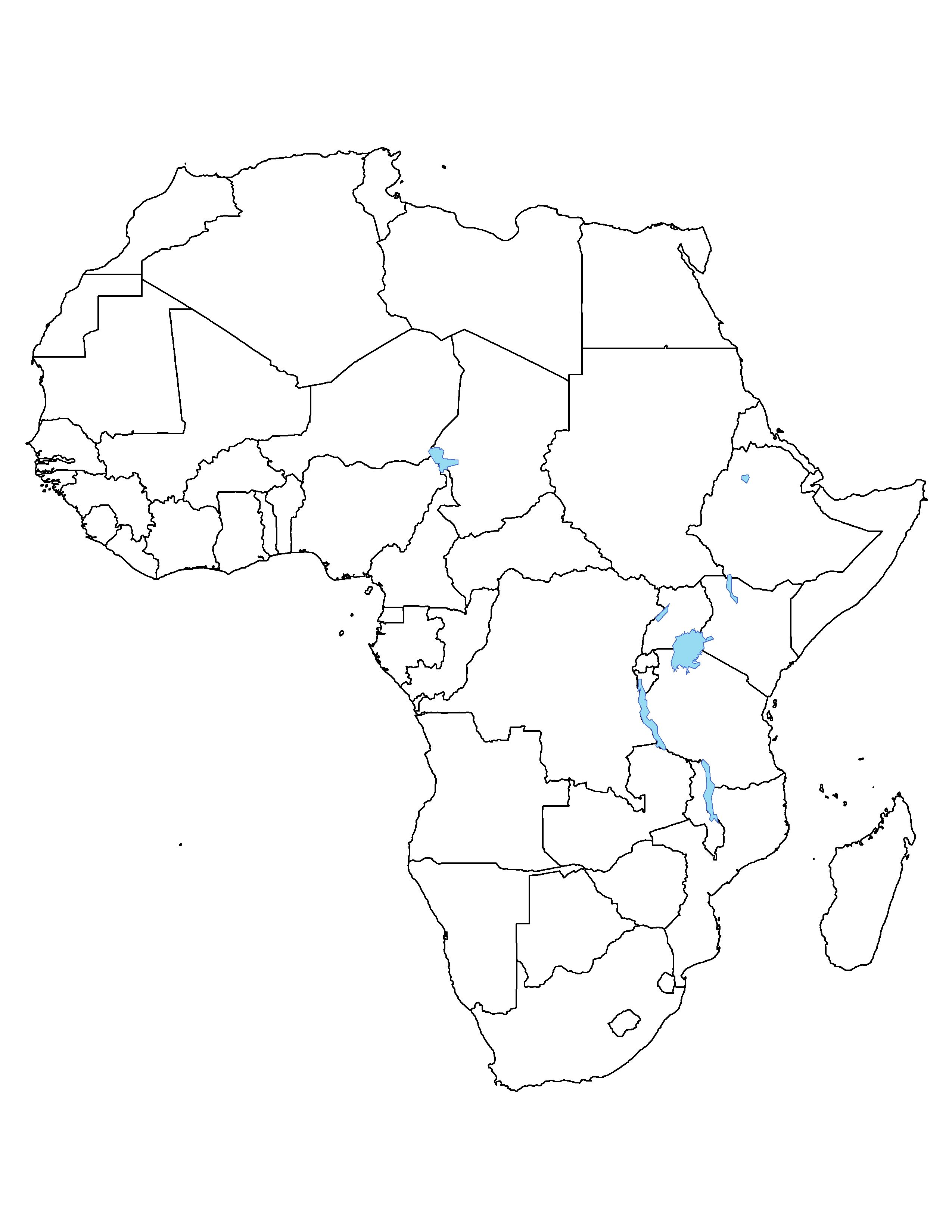 Blank map africa.