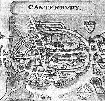 Medieval map of Canterbury