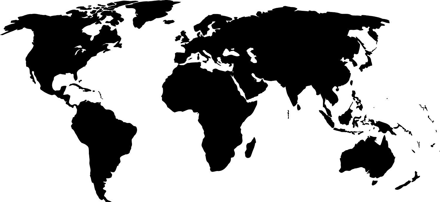 World Map Black And White Png ,