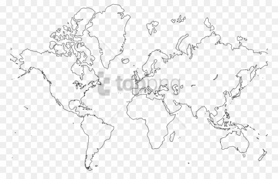 Simple World Map Outline Printable PNG World Map Clipart