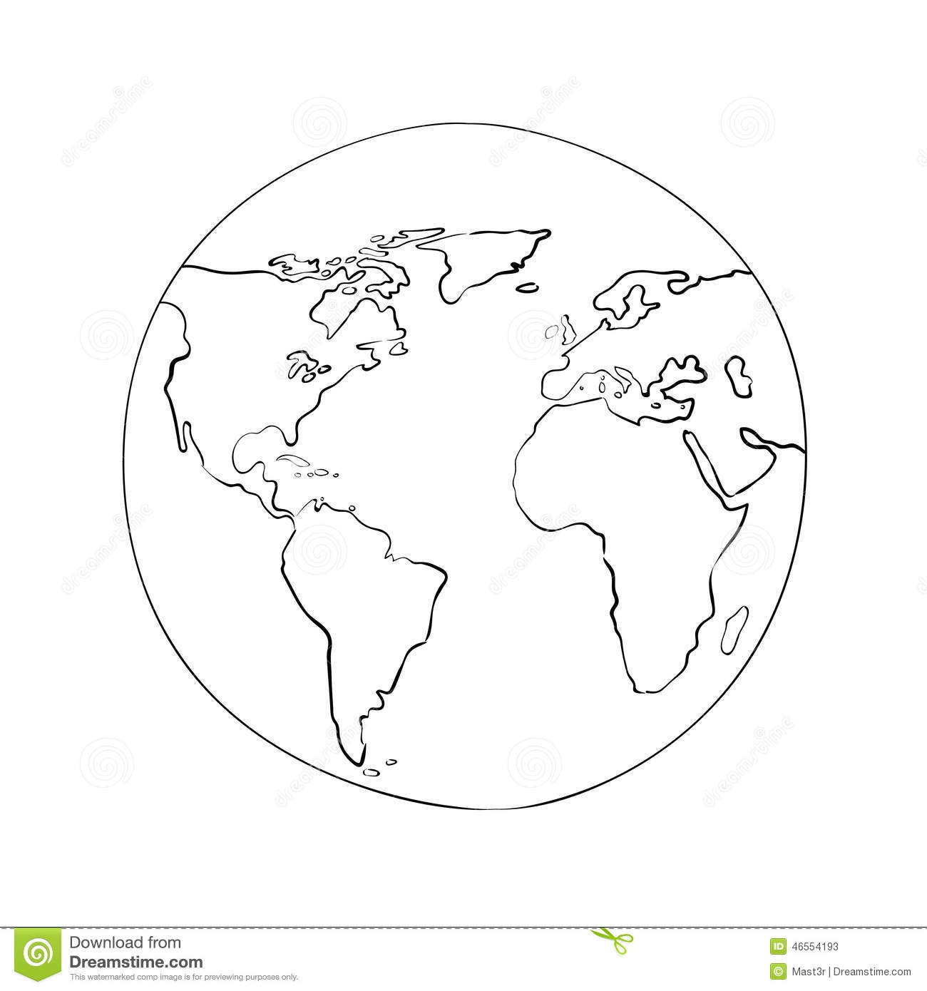 Round world map.