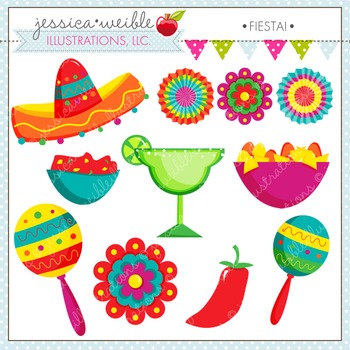 Fiesta Cute Digital Clipart, Cinco de Mayo Clip Art, Maracas, Sombrero  Clipart
