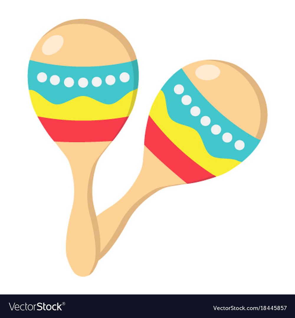 Mexican maracas flat icon music and instrument