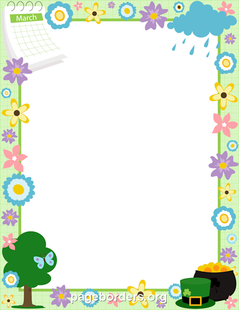 March border clip art page and vector graphics