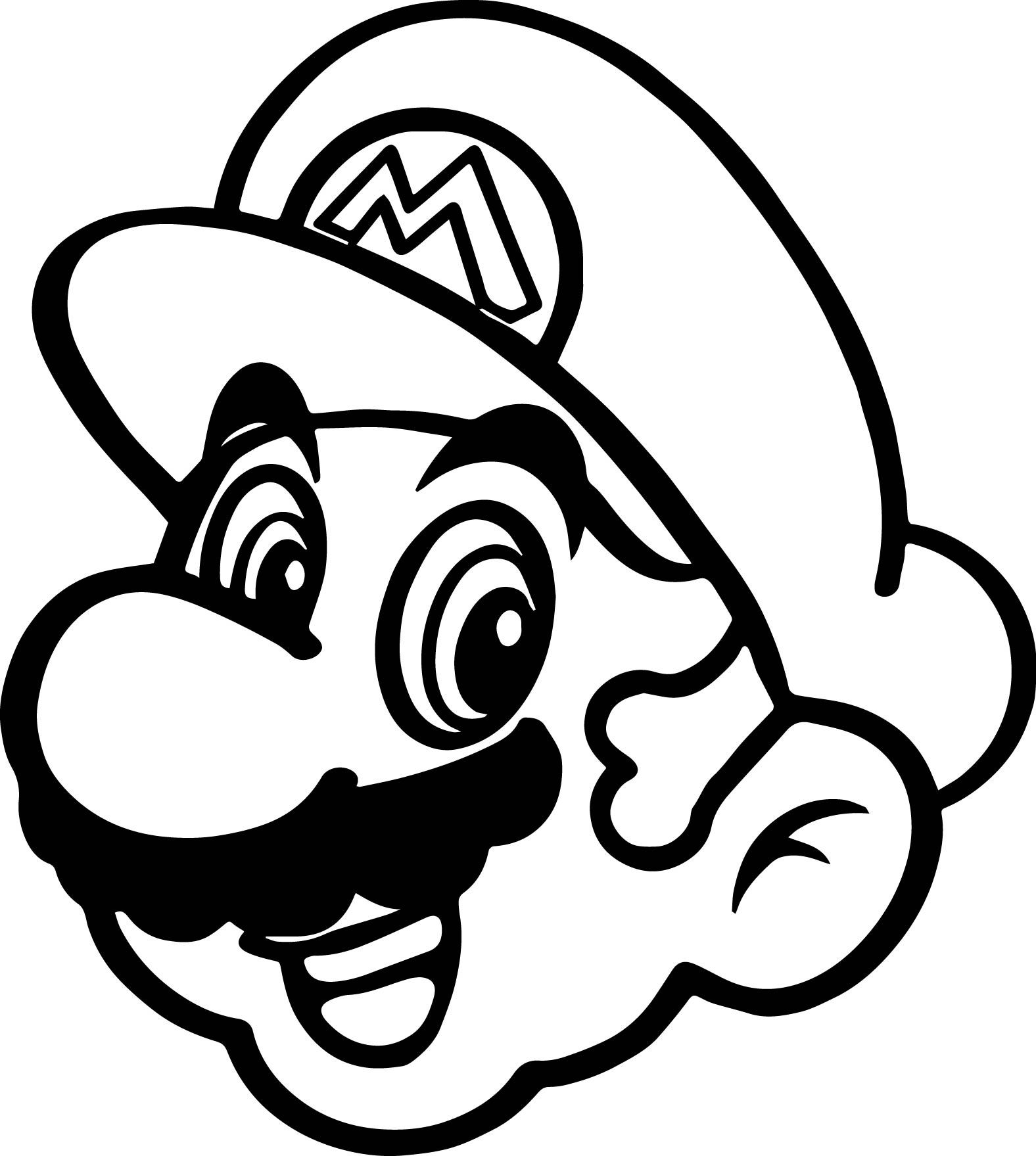 Super Mario Happy Face Coloring Page