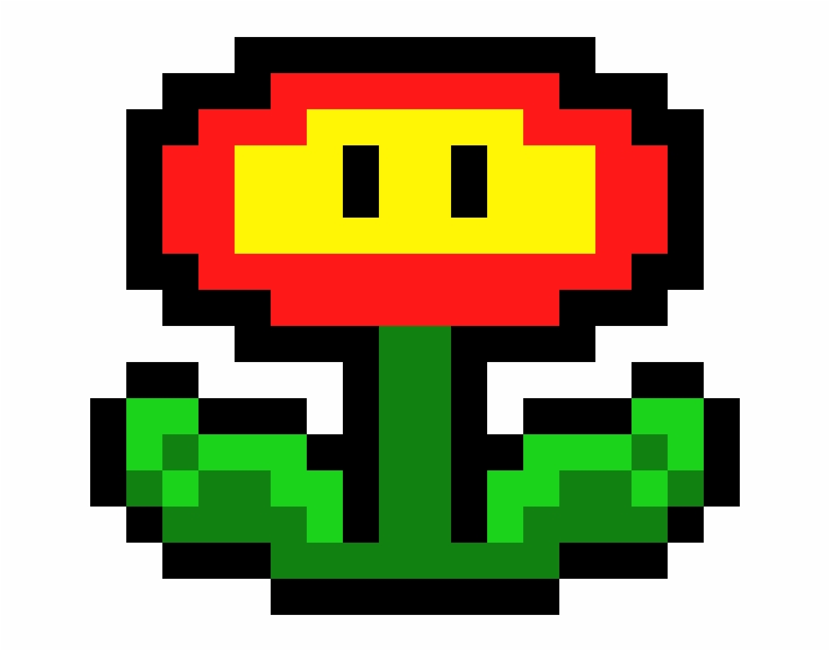 Super Mario Bros Fire Flower Mario Pixel Art