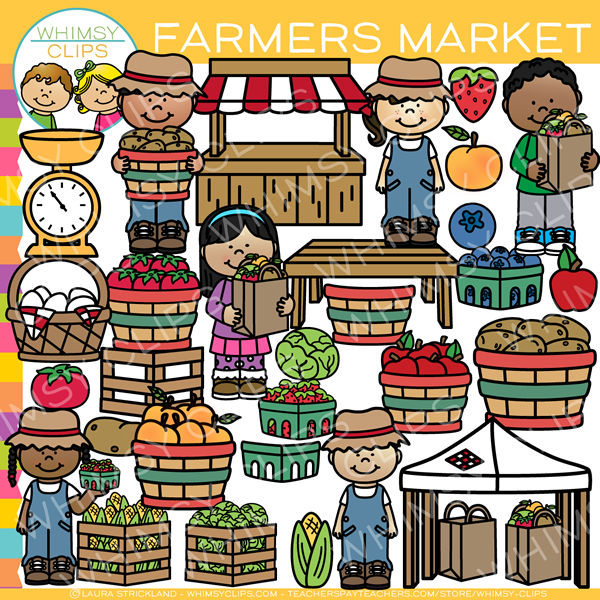 Kids Farmer Market Clip Art