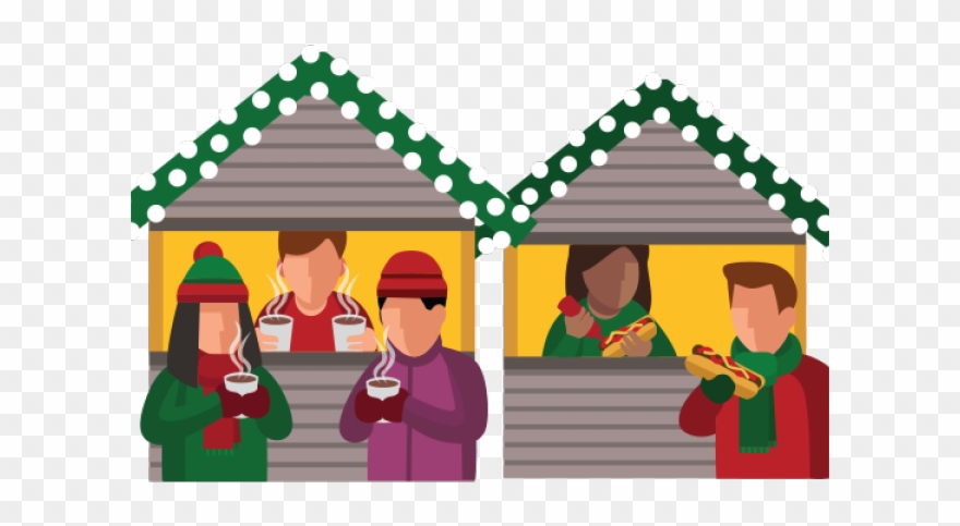 Christmas Market Cartoon Transparent Clipart