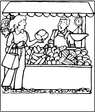 Farmers market clipart black and white