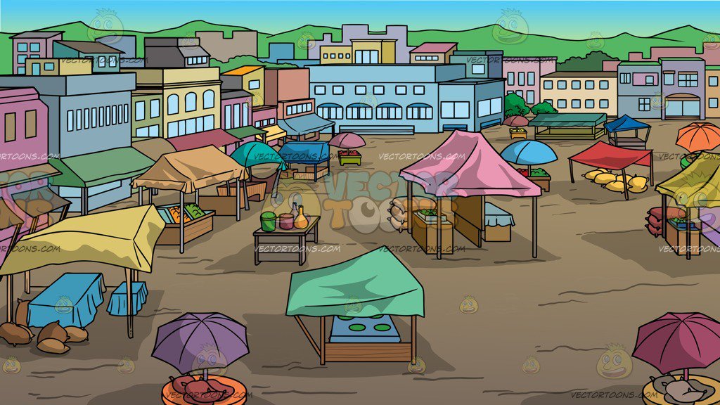 View Of An Outdoor Rural Market Background