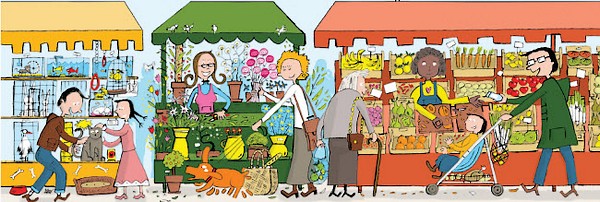Traditional market clipart.