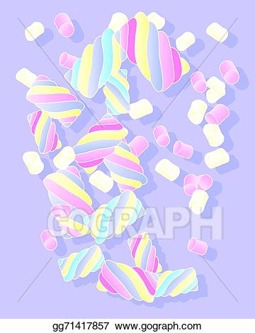 Colorful marshmallow clipart.